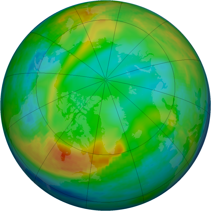 Arctic ozone map for 26 December 1990